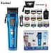 Kemei Tondeuse - KM-2796L - Lame en titane - Sans fil, autonomie de 90+ minutes - 5+ accessoires - 0,5–20 mm - Indicateur de charge - Moteur à vibrations - Gris