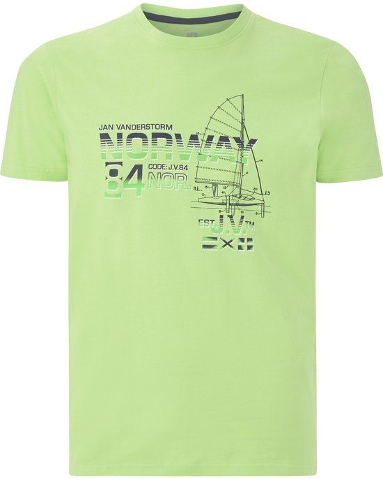 Jan Vanderstorm heren T-shirt - Lichtgroen - Plus Size - Loose Fit
