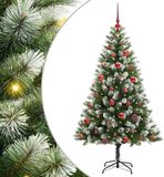 vidaXL Sapin de Noël artificiel articulé avec neige floquée blanc chaud