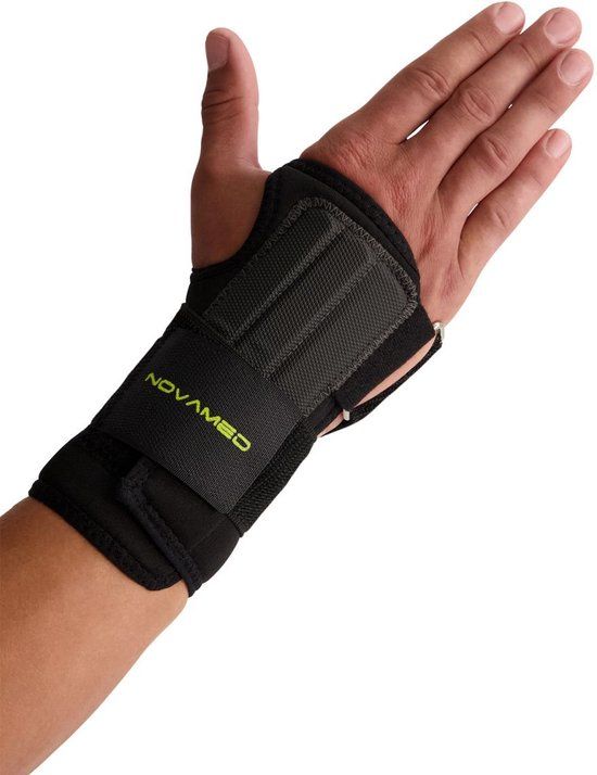 Novamed Lichtgewicht Polsbrace - Zwart - Rechts - Maat L