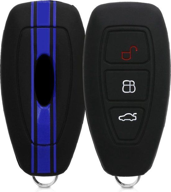 kwmobile autosleutel hoesje geschikt voor Ford 3-knops autosleutel Keyless Go - Autosleutel behuizing blauw