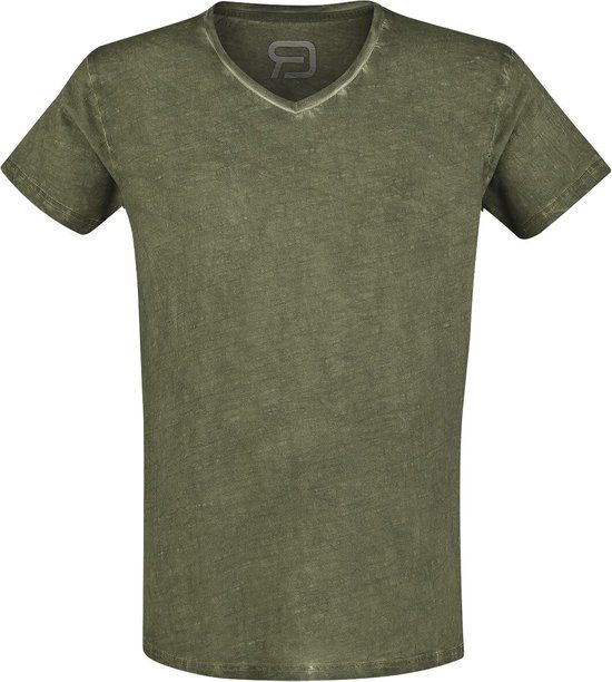 R.E.D. by EMP R.E.D. Rock-Engineered Design Olijfgroen basic T-shirt - Heren - XXL