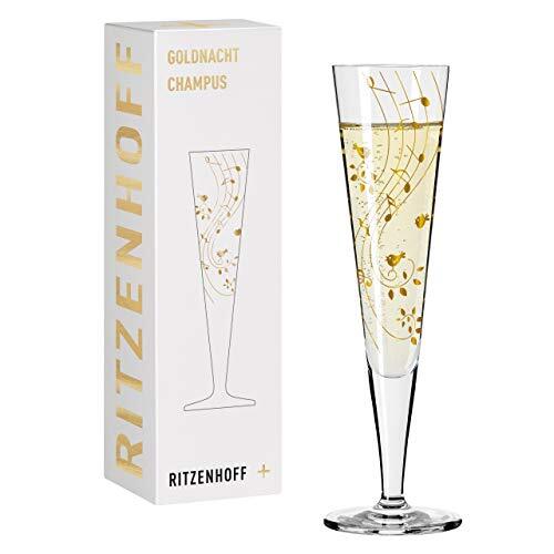 Ritzenhoff 1078202 Goldnacht #2 champagneglas, glas, 205 milliliter, meerkleurig