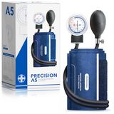 AIESI® Bloeddrukmeter Handmatig Professioneel Aneroïde klassiek model voor volwassenen zonder stethoscoop PRECISION A5, Garantie 24 maanden