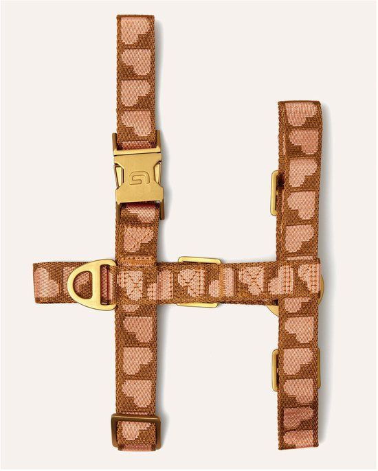 Dogguo Harness - Hondentuig - Maat M - Bruin/Abrikoos - Borstomvang 31 cm