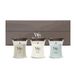 WoodWick Coffret cadeau | Bougies parfumées sablier boisées avec mèches crépitantes | Boîte cadeau | 3 pièces