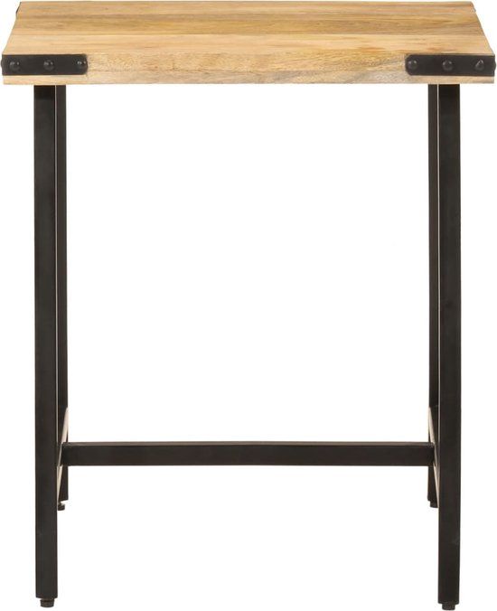 vidaXL Bijzettafel 45x45x50 cm massief mangohout en ijzer
