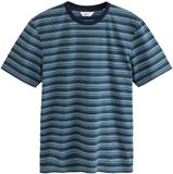 Next Heren N. Premium T-shirt van Supima-katoen met horizontale strepen - Blauw