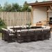 Maison Exclusive - Ensemble de jardin, 13 pièces, avec coussins, marron, en polyrotin
