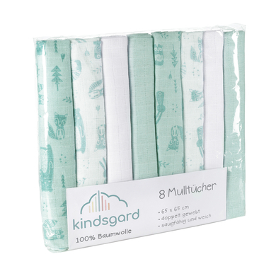 kindsgard kindsgard hydrofiele doeken bovbov 8-pack mint