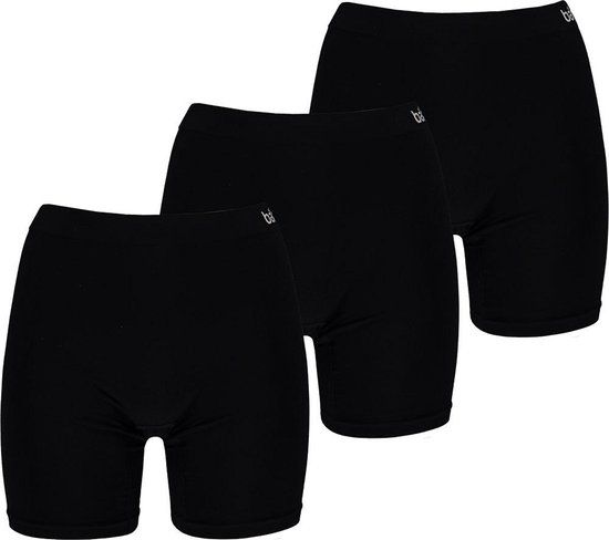 Apollo Seamless Dames Short Bamboe Onderboek Met Pijpjes Naadloos Zwart 3-Pack - Maat S