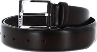 BOSS Leren Riem Elloy Sz35 Leather Belt W110 Dark Brown Donkerbruin
