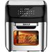 Bakaji Heteluchtfriteuse, friteuse, oven, drooggrill zonder olie, airfryer, capaciteit 12 l, display, led touch, 12 programma's, timer, temperatuurinstelling, vermogen 1800 W (zilver)