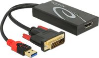 Delock 0.3m DVI-D + USB naar HDMI Adapter Zwart