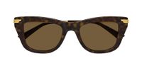 Bottega Veneta Bv1369s Lunettes de soleil femme havane carrées marron 50mm