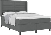 vidaXL Boxspring bed met kussen Donkergrijs 190 x 140 cm Stof