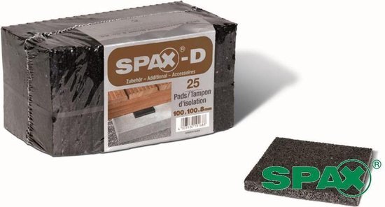 Spax -D pads 100x100x8mm 25 Stuks