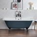 Hudson Reed Richmond Baignoire îlot rétro à poser au mur – 168,5 x 78 cm – Bleu – Pieds noirs