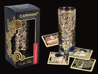 Carmani Verres à vodka « Arbre de Vie » de Gustav Klimt et 4 sous-verres en liège