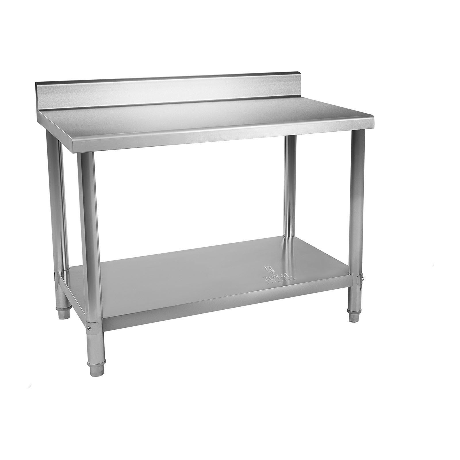 Royal Catering Roestvrij stalen werktafel - 150 x 60 cm - verhoogde kant - 130 kg capaciteit