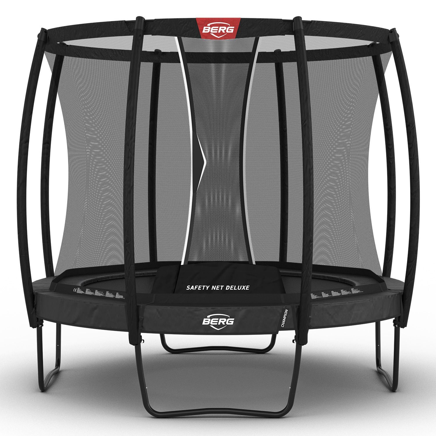 Berg trampoline rond Champion Regular grijs 270 cm met veiligheidsnet deluxe