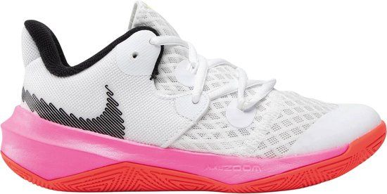 Nike Hyperspeed Court SE Volleybalschoenen Dames - Maat 35 - Wit/Zwart/Roze/Rood