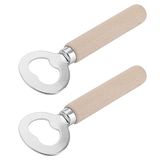 Westmark 2 flesopeners/kroonkurkopener, lengte: 14,1 cm, hout/staal, Woody, lichtbruin/zilver, 100822E3