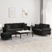 Maison Exclusive ensemble de canapé 3 pièces avec coussins, noir, velours