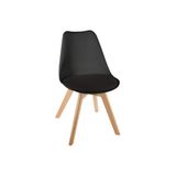 Avilia Moderne bureaustoel met frame van beukenhout, bekleding van polyurethaan, kleur zwart, voor thuis en op kantoor, elegant en comfortabel design