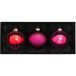 WeRChristmas Glazen kerstballen, rood/paars, 3-delig
