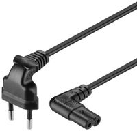 transmedia Stroomkabel met C7 / 8-vormige plug - haaks / zwart - 1 meter