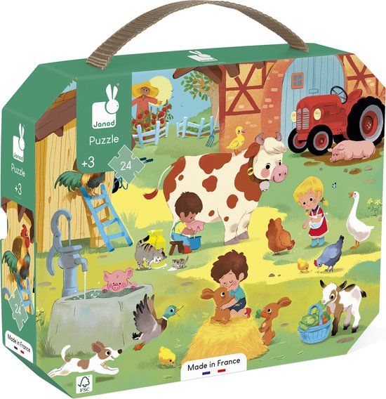 Janod Puzzel Op De Boerderij - 24 Stukjes - Vanaf 3 Jaar