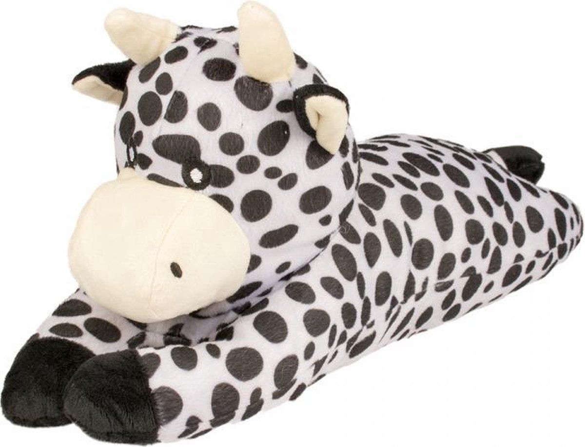 Duvo+ Pluche Uitgestrekte Koe - 48 cm - Zwart/Wit