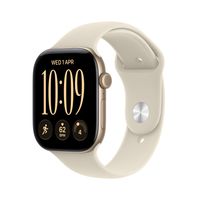 Apple Watch Series 12 46mm 5G Goud (Beige Rubberen Band S/M)