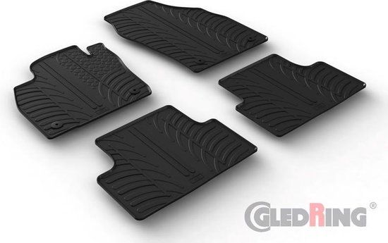 Gledring Rubbermatten Volkswagen T-Cross 2019- Zwart Rubber 4-delig