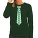 Bellatio Decorations stropdas Kersttrui/kerst sweater mistletoe - groen - dames S