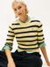 Tommy Hilfiger Gebreide Trui Dames Katoen S Geel/Donkerblauw