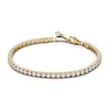 PANDORA Timeless Funkelndes Tennisarmband aus Sterling-Silber mit vergoldetre Metalllegierung und Cubic Zirkonia, Timeless Kollektion, 20cm, 561469C01-20