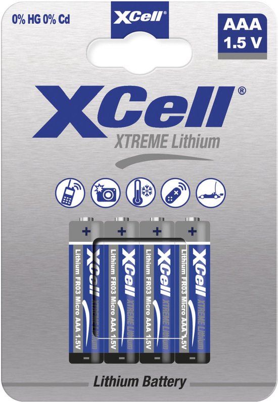 XCell XTREME FR03/L92 AAA batterij Lithium 1.5 V 4 stuk(s)