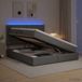 vidaXL LED-opbergbed met matras, donkergrijs, 160 x 200 cm, stof