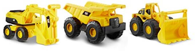 Caterpillar 82360 Bouwvoertuigen Mini Crew 3 Pack-Dump Truck, Wiellader & Graafmachine, Geel