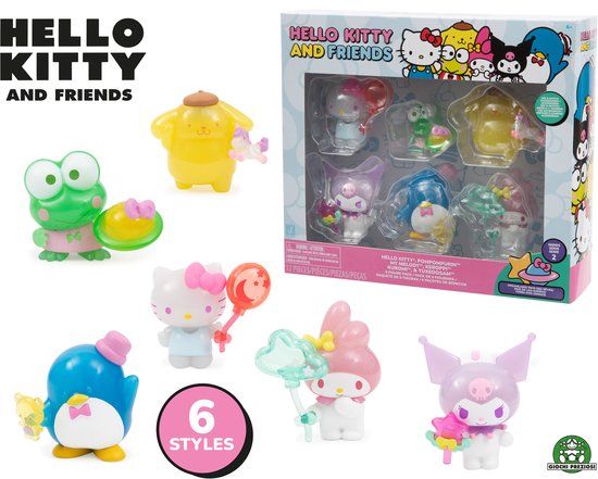 GPTOYS Hello Kitty Beeldjes Doos met 6 Figuren - 5 cm - Vanaf 6 Jaar