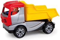 Lena 01620 - Truckies Kiepwagen, stabiel bouwvoertuig ca. 22 cm, klein speelgoedvoertuig, kiepvrachtwagen voor kinderen vanaf 2 jaar, robuuste dumper voor zandbak, strand en kinderkamer, meerkleurig
