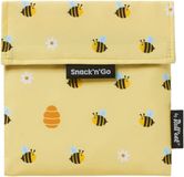 Herbruikbare Snack'n'Go Bee - Herbruikbaar Boterhamzakje en Snackverpakking - Sluiting met klittenband - BPA-vrij - Waterdichte binnenlaag - Wasbaar tot 60°C