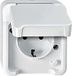Merten MEG2400-8019 Schuko-stopcontact met verhoogde aanraakbescherming, poolwit, AQUASTAR