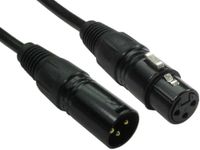 RS PRO XLR-kabel 3-polig, XLR 3-polig, XLR 0,5 m, zwart