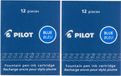 Pilot Namiki cartouche d'encre pour stylo plume - Set de 2 - Bleu - 12 cartouches par paquet (2 paquets)