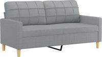 vidaXL Tweezitsbank Stof Lichtgrijs 140 cm