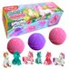 Zimpli Kids 3 eenhoorn-verrassingsbadbommen, 6 verrassingsspeeltjes eenhoorn om te verzamelen, mysterieus cadeau voor kinderen, om kerstkousen te vullen, geschenkdoos