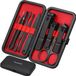 Holland Connections Set de manucure - Kit coupe-ongles - Outils professionnels de soins des ongles en acier inoxydable - avec étui de voyage en cuir - 10 en 1 Noir